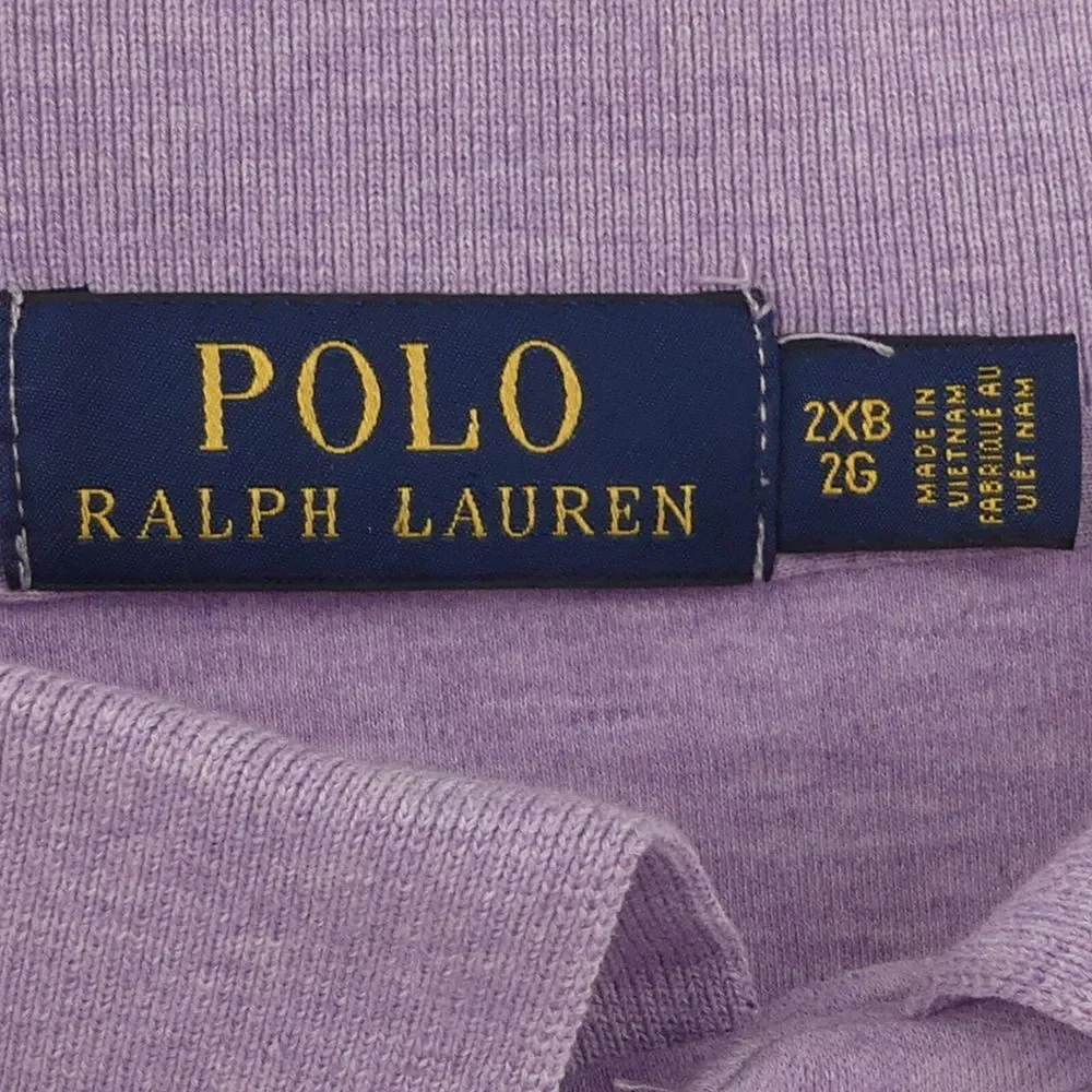 Polo Ralph Lauren Short Sleeve Polo Shirt Pony Logo Cotton‎ Purple Men's 2XB